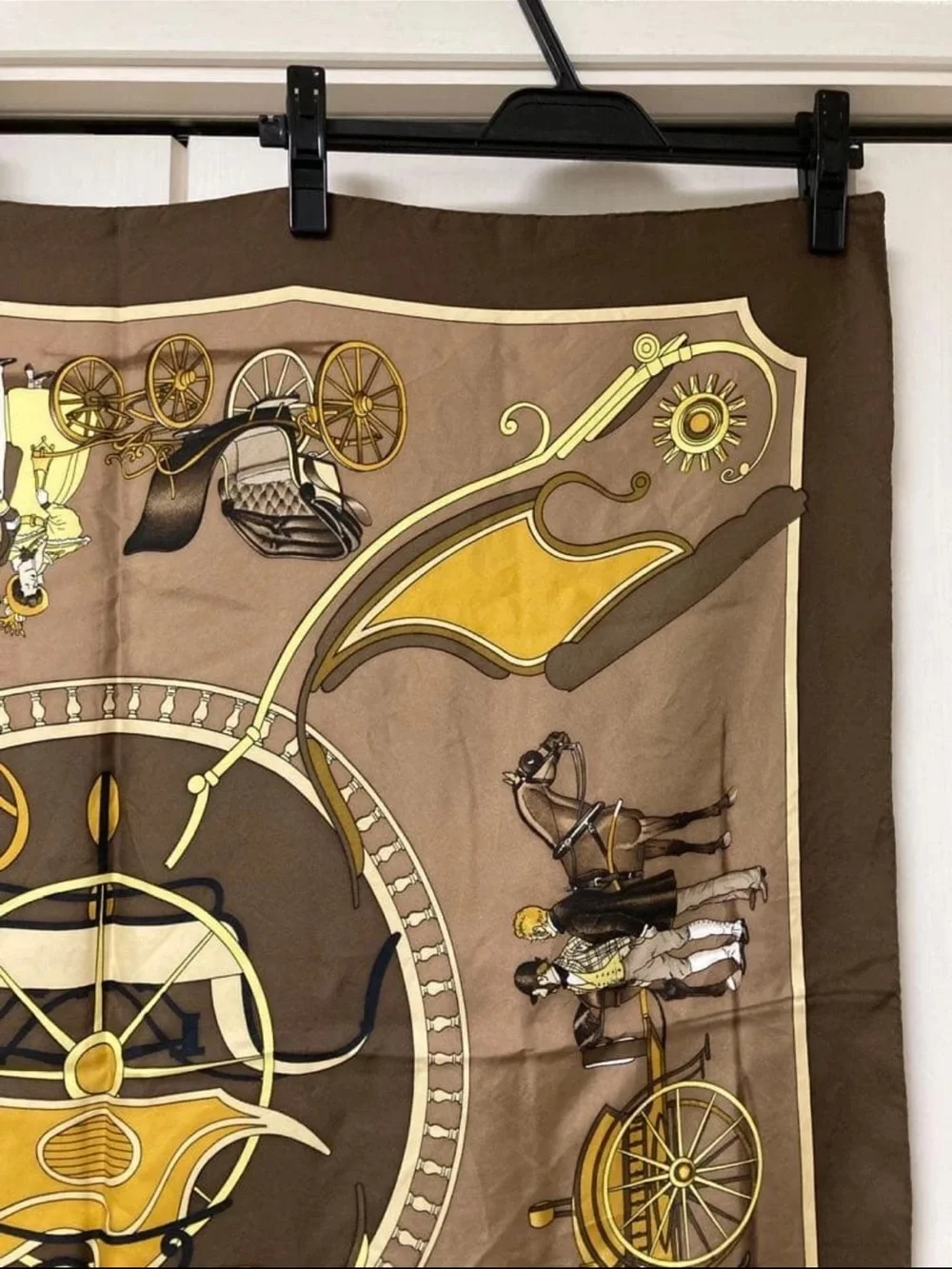 Unbranded Brown & Gold Carriage Wall Tapestry